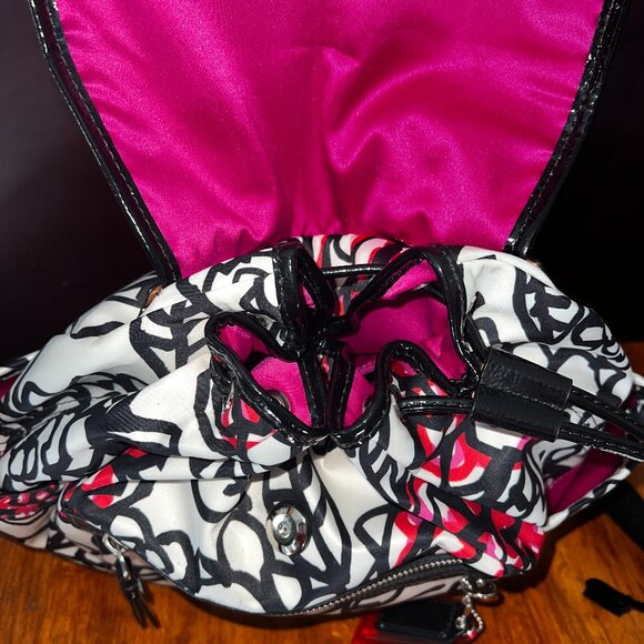 Coach Floral Graffiti Canvas Backpack - Matching Wallet Sold Separately - Picture 5 of 10